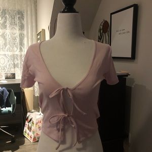 Light Pink tie up t shirt